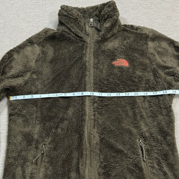 The North Face Womens Olive Green Full Zip Jacket Long Sleeve Fleece Mock Size M - Picture 11 of 16